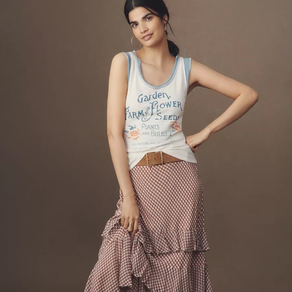 Anthropologie Pilcro Colorblock Muscle Tank Top FOR GARDEN FARM FLOWER LOVER NWT - Picture 4 of 4